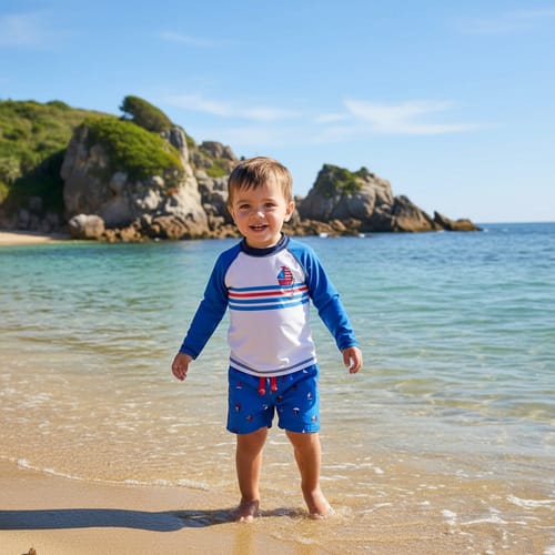 Conjunto Niño Sort baño y remera